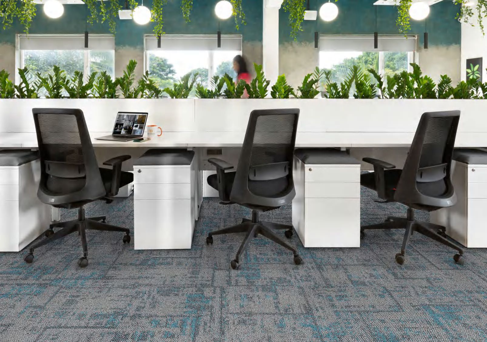 Environment Friendly Carpet Tiles - Nylon Carpet Tile, 50 Cm X 50 Cm, Mixed Color Palette, Textured & Gloss Finish, Eco Air Backing, Voxflor Certified