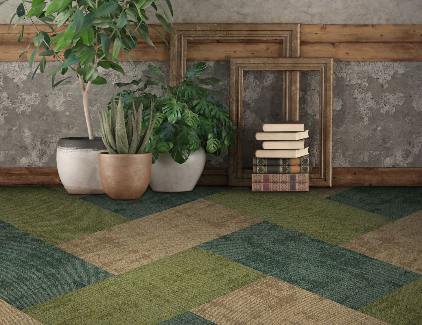 Environment Friendly Carpet Tiles - Nylon Carpet Tile, 50 Cm X 50 Cm, Mixed Color Palette, Textured & Gloss Finish, Eco Air Backing, Voxflor Certified