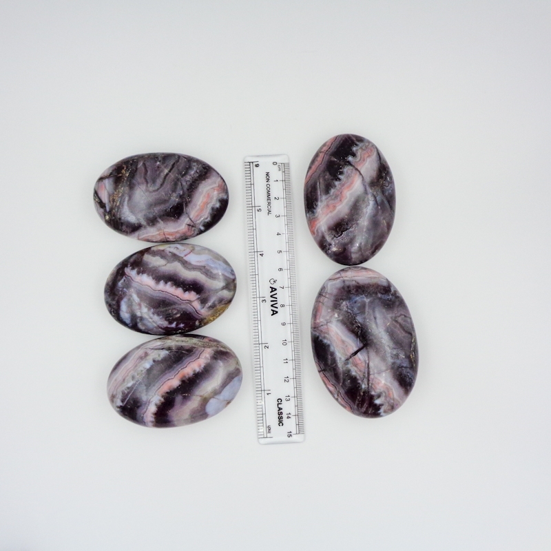 Multi Amethyst Lace Agate Palmstone For Home Decoration