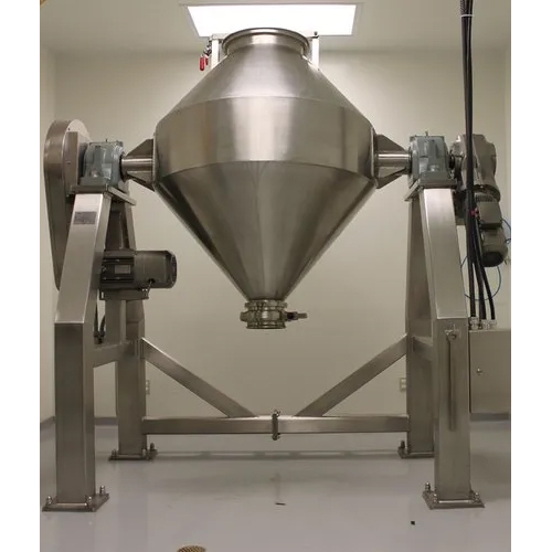 Double Cone Blander Mixer Machine - Color: Silver