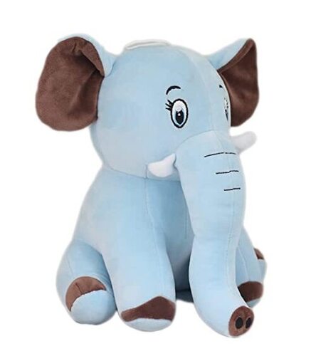 ग्रे/ग्रीन/पिंक सिटिंग एलीफेंट-50cm