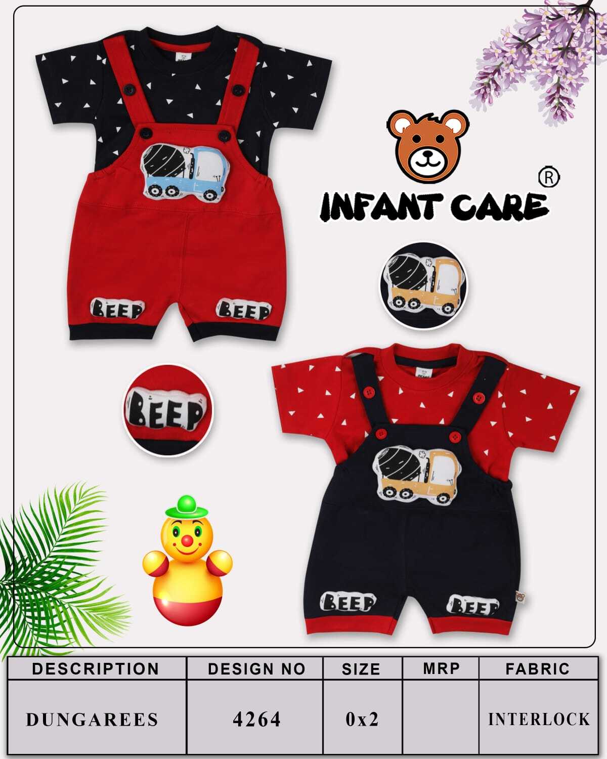 Kids Dungarees - Cotton Blend, Size S | Multicolor Design For Boys Aged 3-7, Perfect For Playtime And Everyday Adventures
