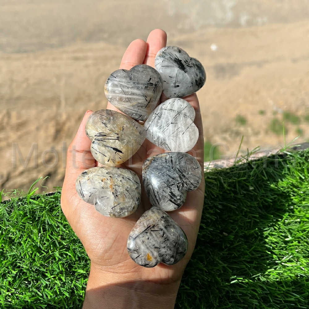 Multi Black Rutile Hearts For Home Decoration