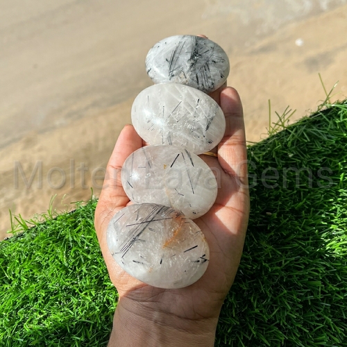 घर की सजावट के लिए व्हाइट ब्लैक रूटाइल पामस्टोन