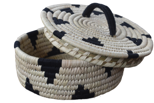 Sabai Grass Handmade Box - 20 cm x 8 cm, Natural Color | Eco-Friendly, Durable, Handwoven by Artisans, Round Shape with Handle