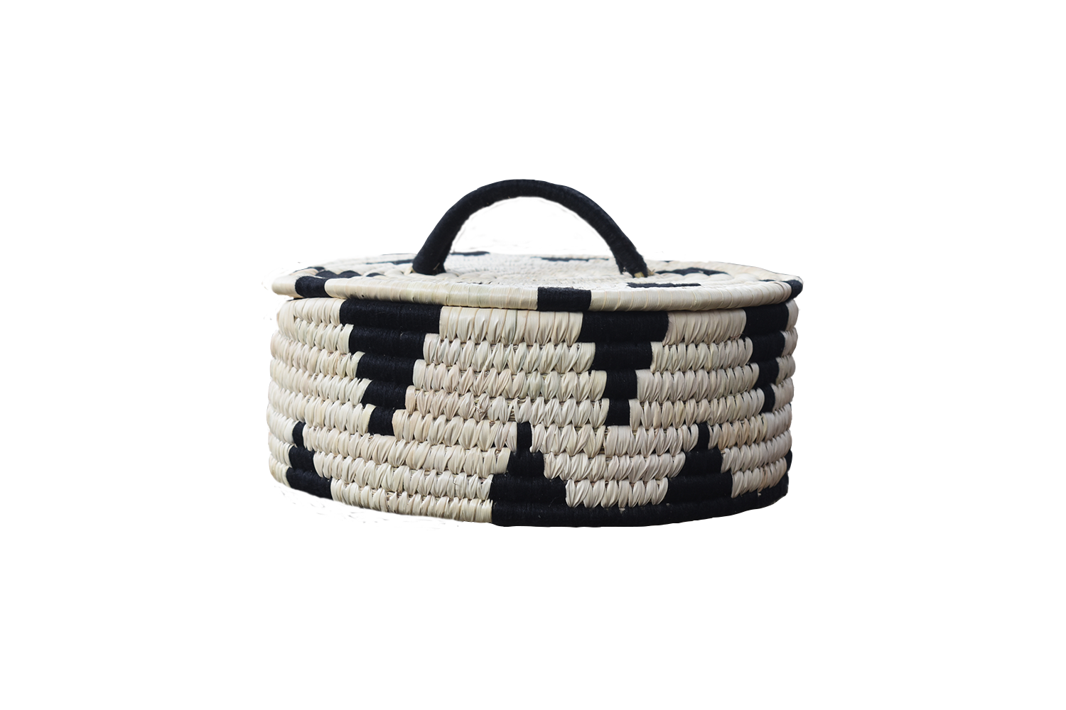 Sabai Grass Handmade Box - 20 Cm X 8 Cm, Natural Color | Eco-friendly, Durable, Handwoven By Artisans, Round Shape With Handle