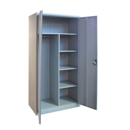 Metal Iron Cupboard - 78x36x19 Inch | Modern Design, White Painted Finish, Key Lock Security