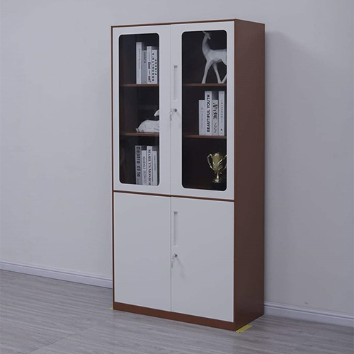 Painted Triple Door Glass Cupboards
