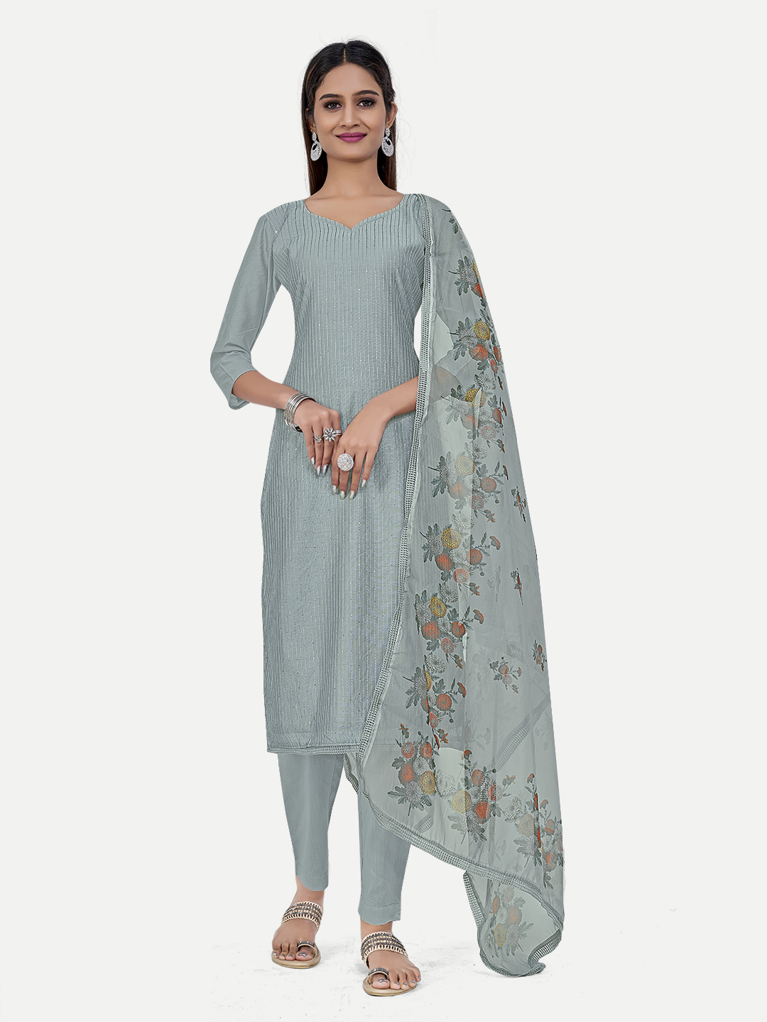 Unstitched Embroidery Suit 24