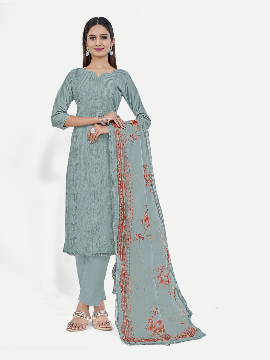 Unstitched Embroidery Suit 27