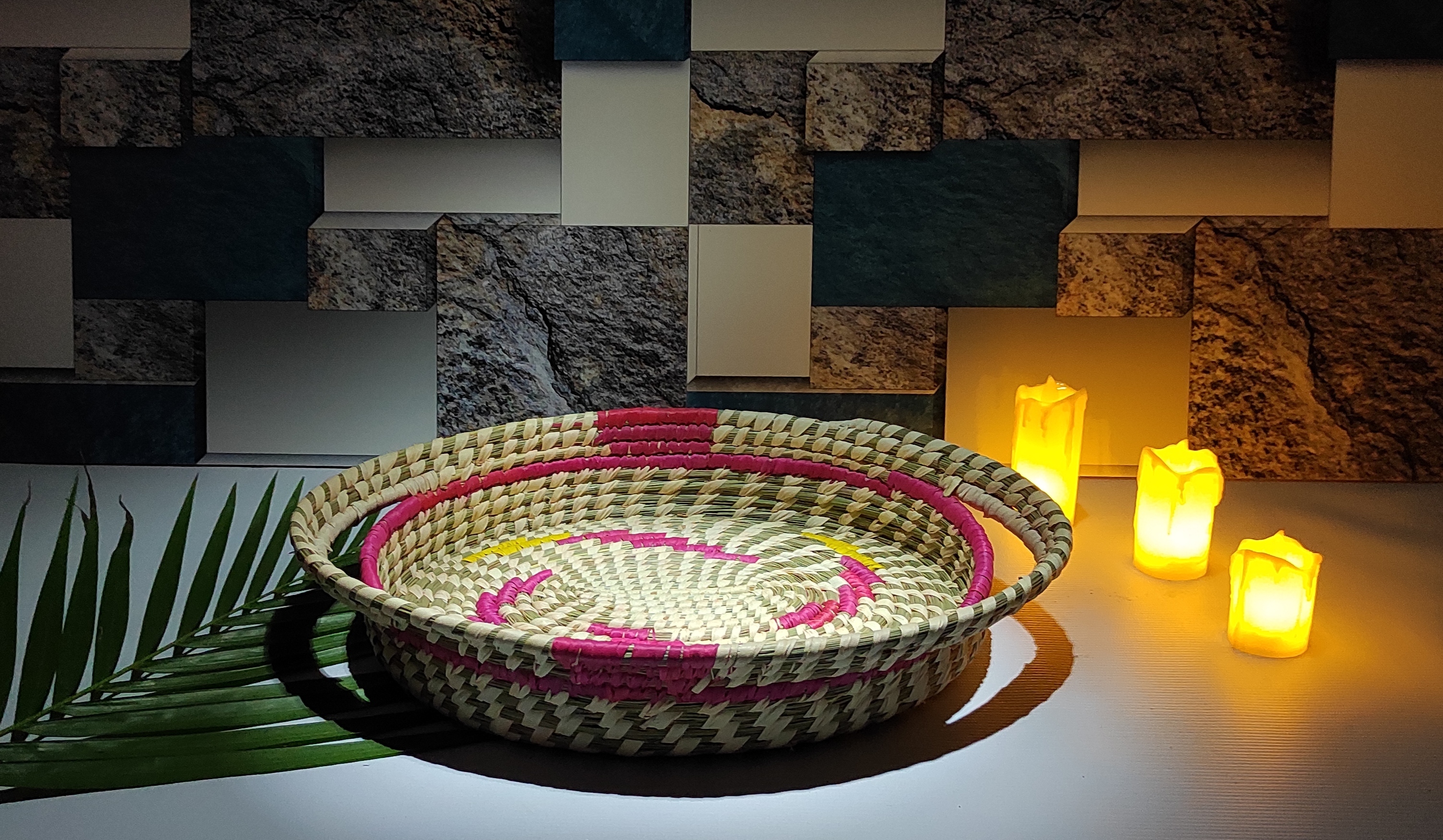 Sabai Handmade Tray - 12 X 9 Inch | Natural Sabai Grass, Eco-friendly & Handwoven By Artisans, Perfect For Gifting & Personal Use