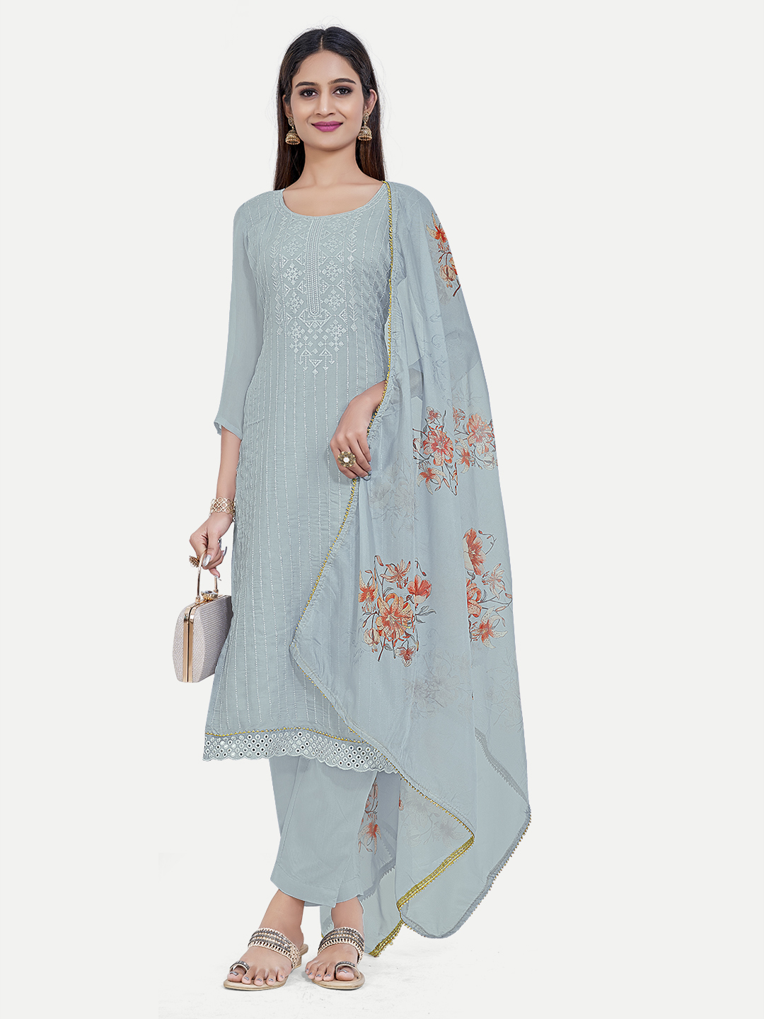 Unstitched Embroidery Suit 57