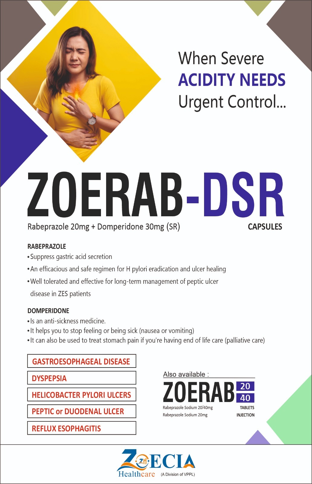 Rabeprazole 20 Domperidone 30 Mg (Sr) General Medicines