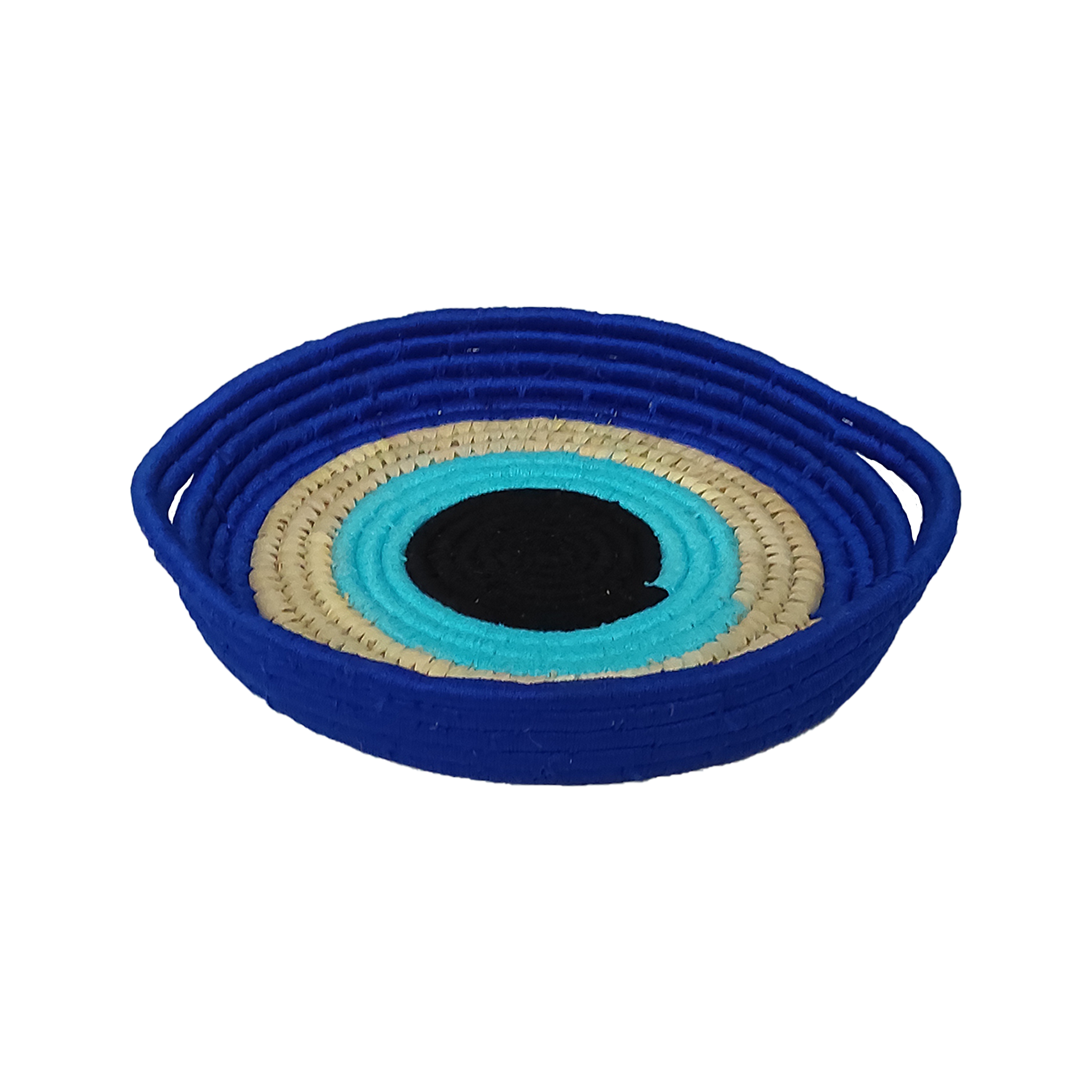 Sabai Grass Hand Woven Tray - 10 Inch X 2 Inch , Natural Color, Eco-friendly & Biodegradable, Handcrafted By Artisans