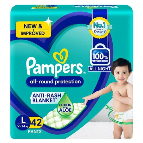 Pampers Baby Diaper Large Size - Customized for Infants & Children , High Quality, External Use, Disposable, Single Use, Store in a Dry Place