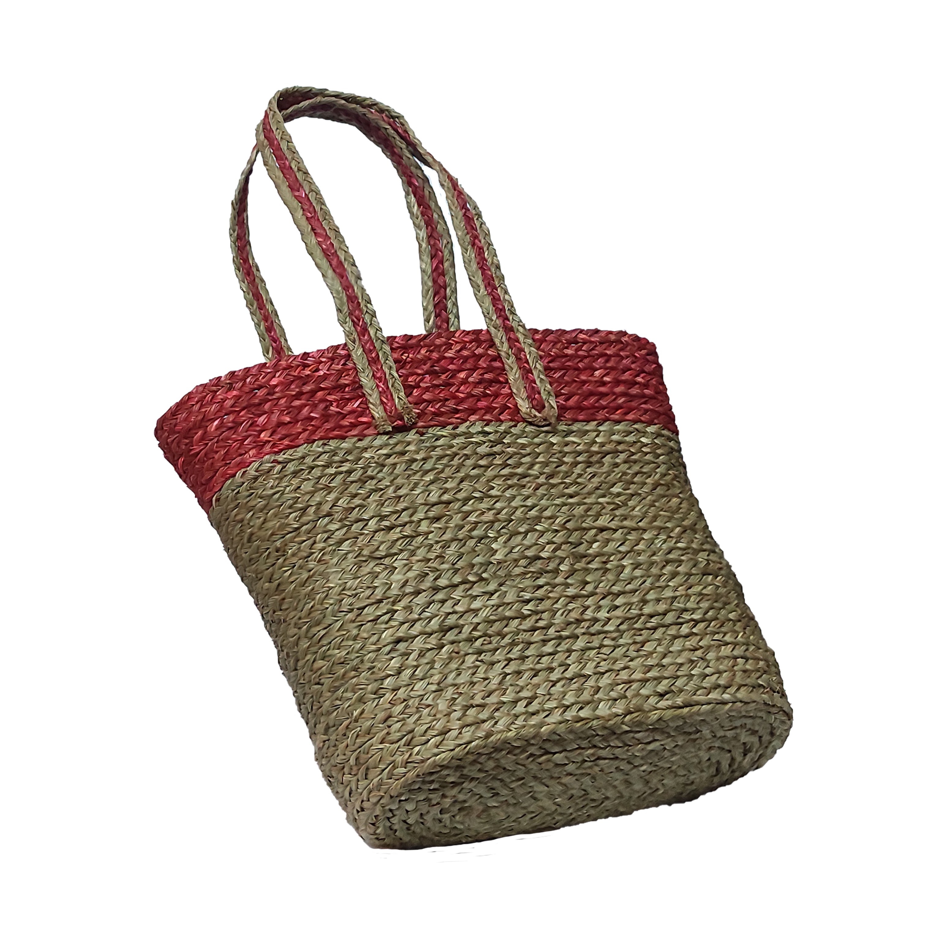 Narural Grass/ Color Dyne Sabai Grass Handicraft Bag