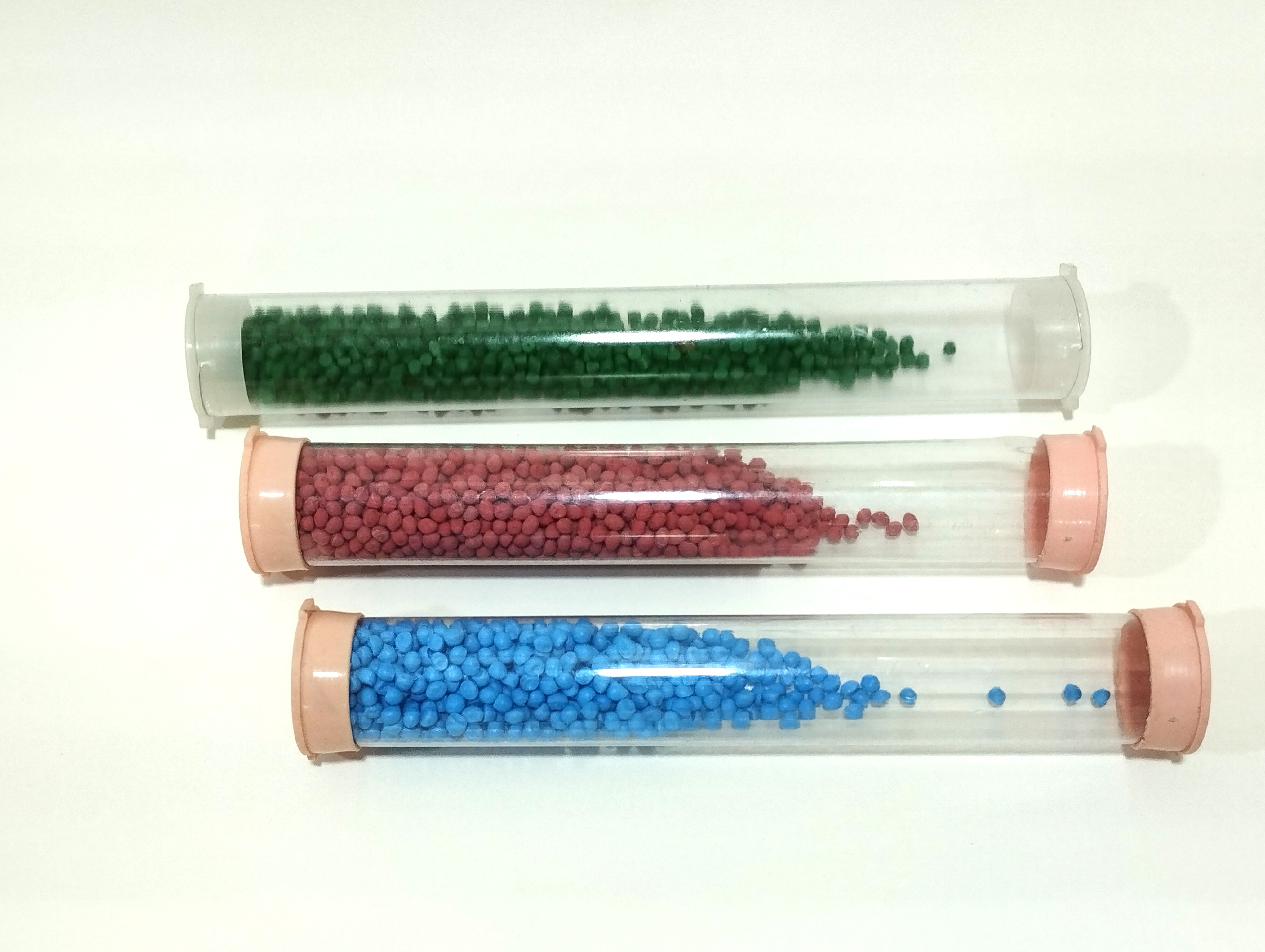 Packing Tube - Color: Transparent Various Caps (Beige Red Black)