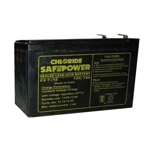 एक्साइड 7एएच क्लोराइड सेफ़ पॉवर एसिड बैटरी वज़न: 2.6 किलोग्राम (किलो)