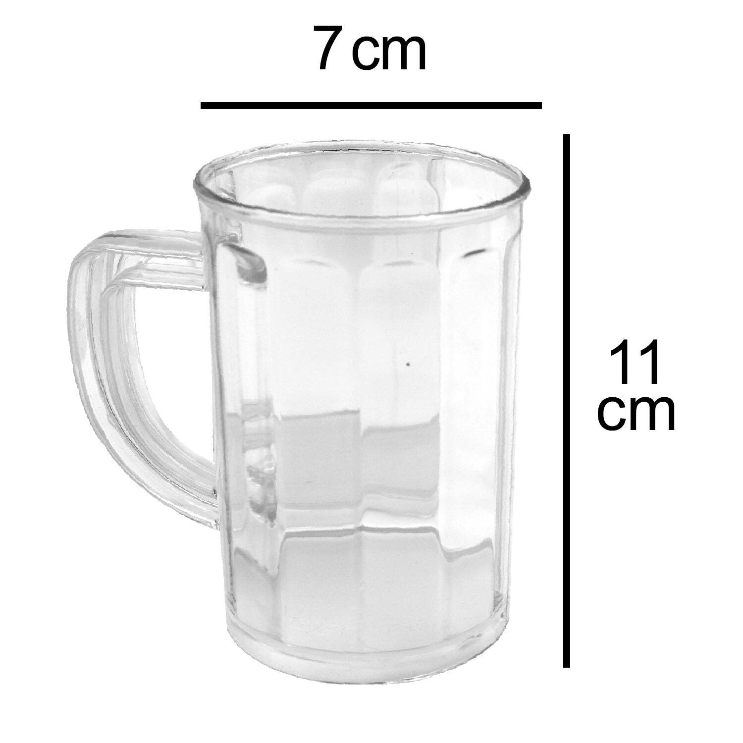 Unbreakable Drinking Plastic Type Glass Set - Size: 17x16x13 Cm, Color: Transparent | Set Of 4 Cold Drink Beer Mugs, Durable Material