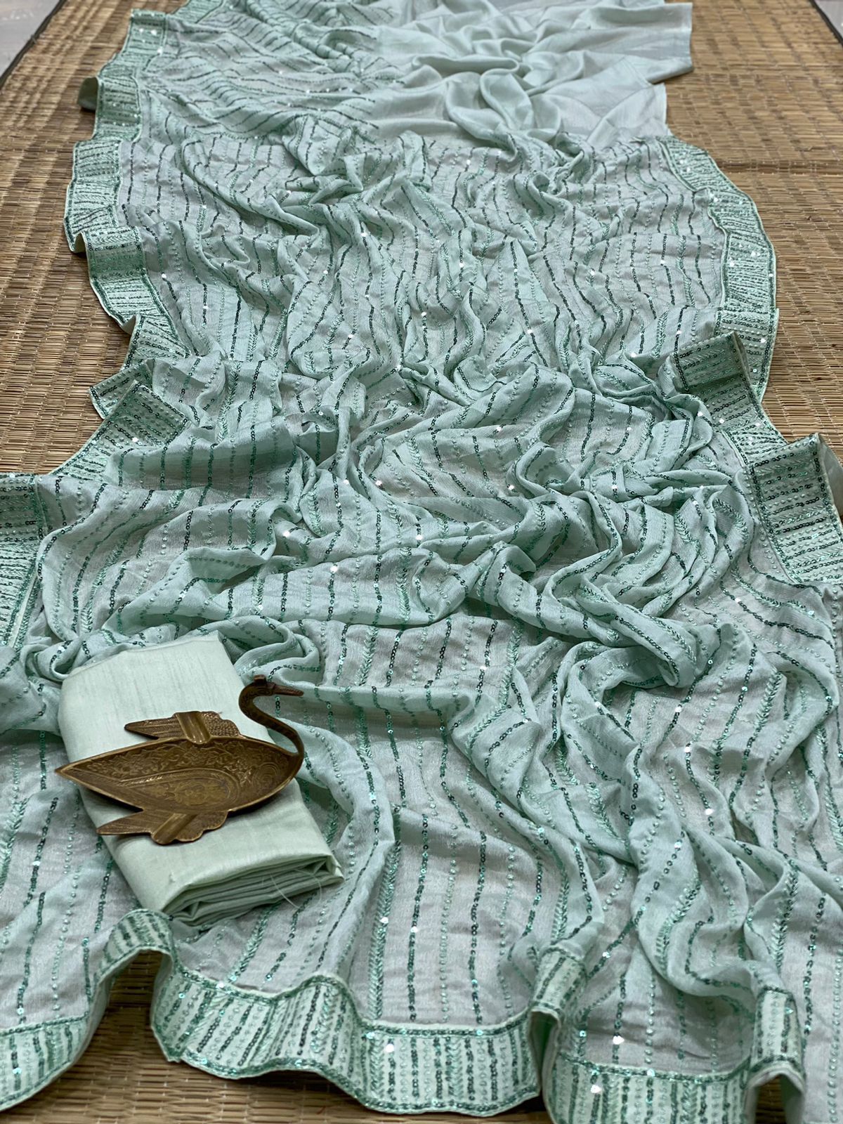 Embrodery Work With Combination Of Zari And Sequins Sarrr