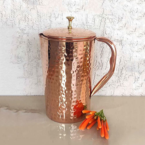 Customized 2000ml Tamra Hammered Copper Jug Pitcher