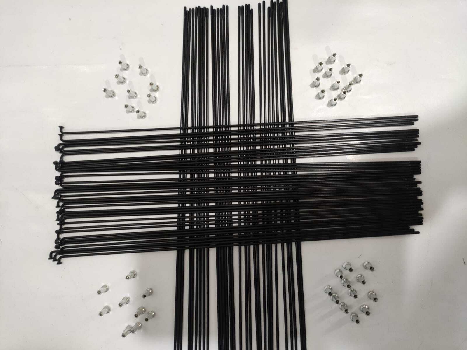 Bicycle Spokes With Nipples Ed Black 14g 251 Mm To 300 Mm Warranty: Yes