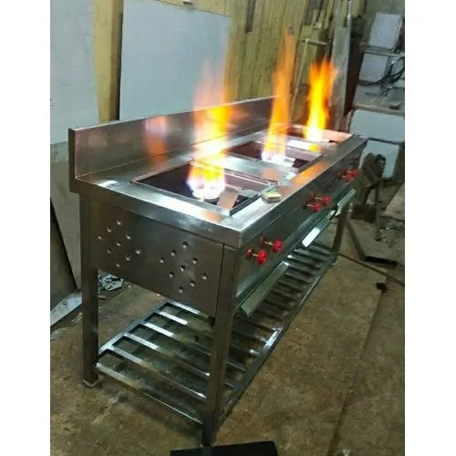 स्टेनलेस स्टील 3 बर्नर इलेक्ट्रिक कुकिंग रेंज