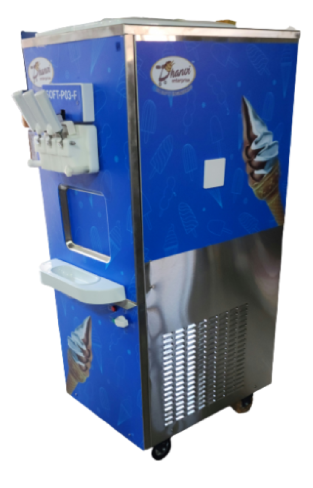 Soft Serve Ice Cream Machine Three Flavor  Floor Model Dimension (L*w*h): 670x520x1400 Millimeter (Mm)