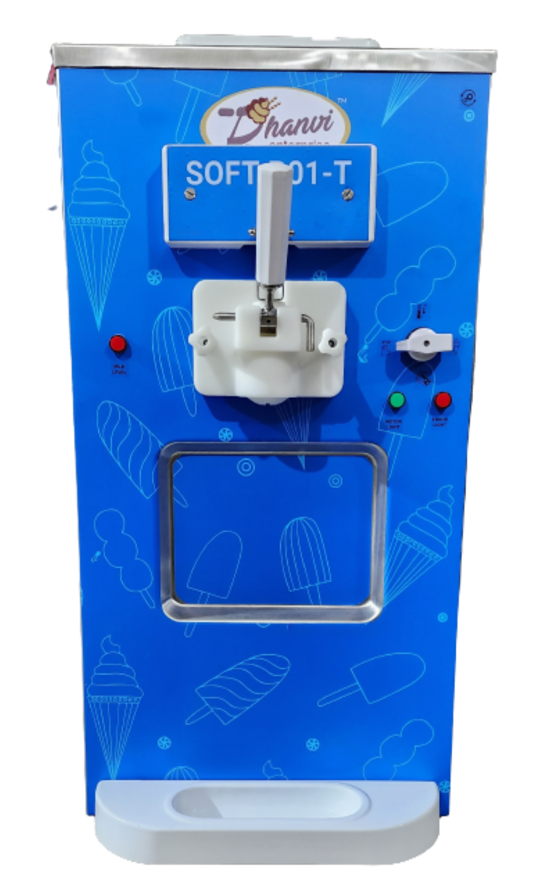 Soft Serve Ice Cream Machine - 780x450x920mm, 1.2l Freezing Cylinder, 1200w Power, 110kg Weight, 1-year Warranty