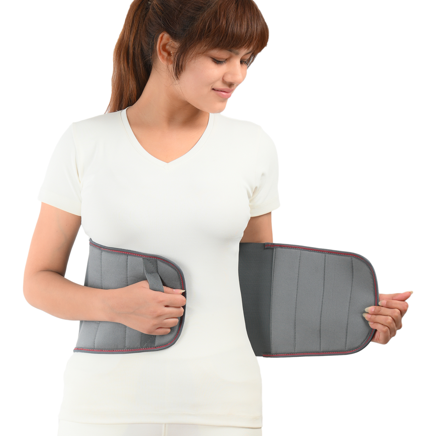 Abdominal Belt - Polyester, 24.5x20.8x5 Cm | Adjustable Tummy Trimmer, Lightweight Support For Postpartum Recovery, Dual Buckles For Compression