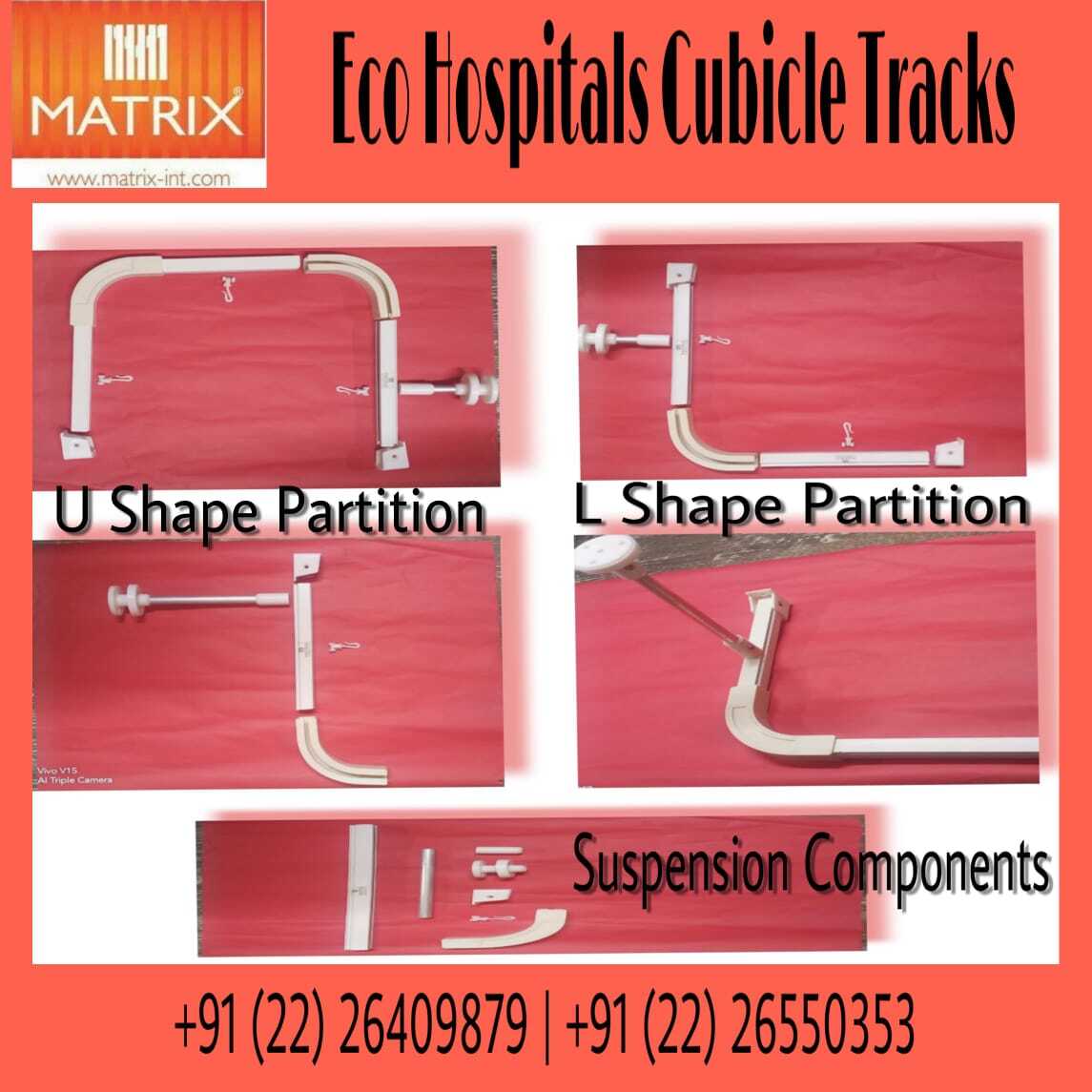 White Hospital Cubicle Track Partition System