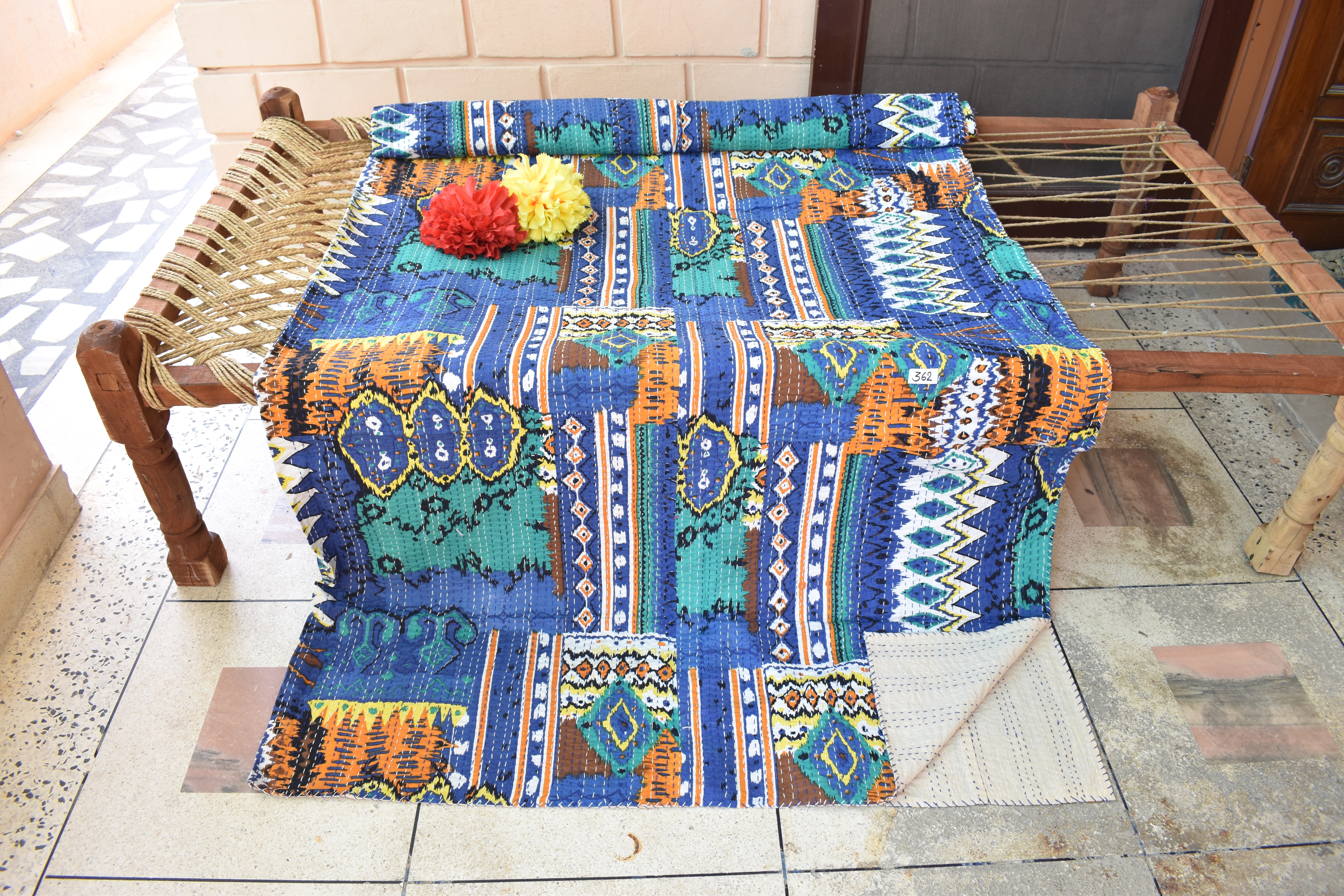 100% Cotton Mutli Ikat Kantha Quilt