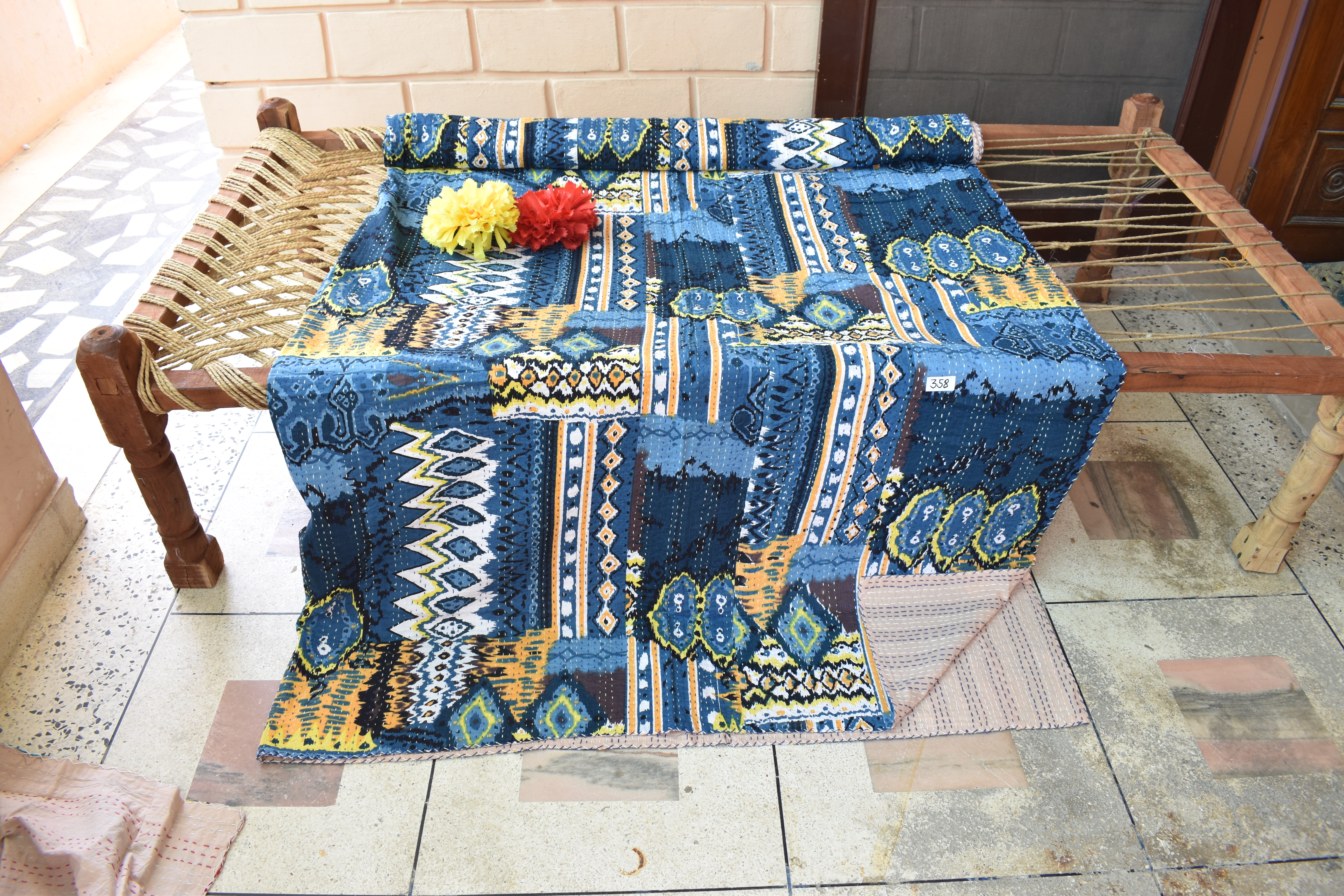 100% Cotton Mutli Ikat Kantha Quilt