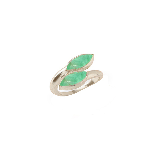 Chrysoprase Gemstone Marquise Shape Gold Vermeil Bezel Set Ring Size: 6x8mm