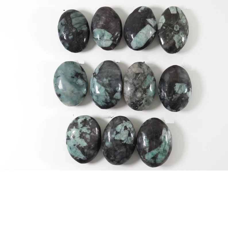 Emerald Palmstone - 30 To 35 Mm, Green Polished Gemstone | Handmade For Healing, Meditation, And Home Decoration