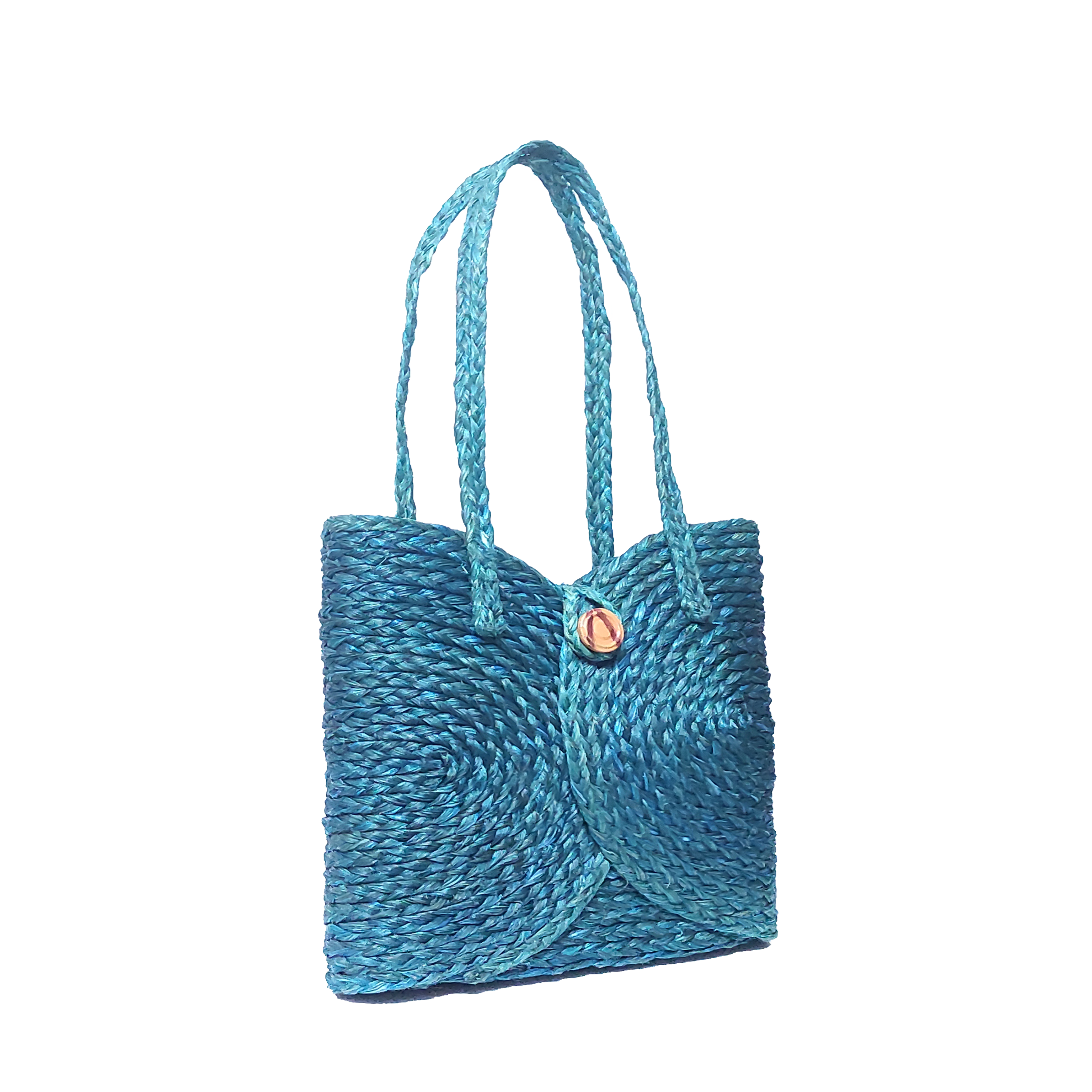 Wicker Handwoven Shopping Bag - 12x12x1.5 Inches | Eco-friendly, Durable Design, Handmade, Natural Grass Color