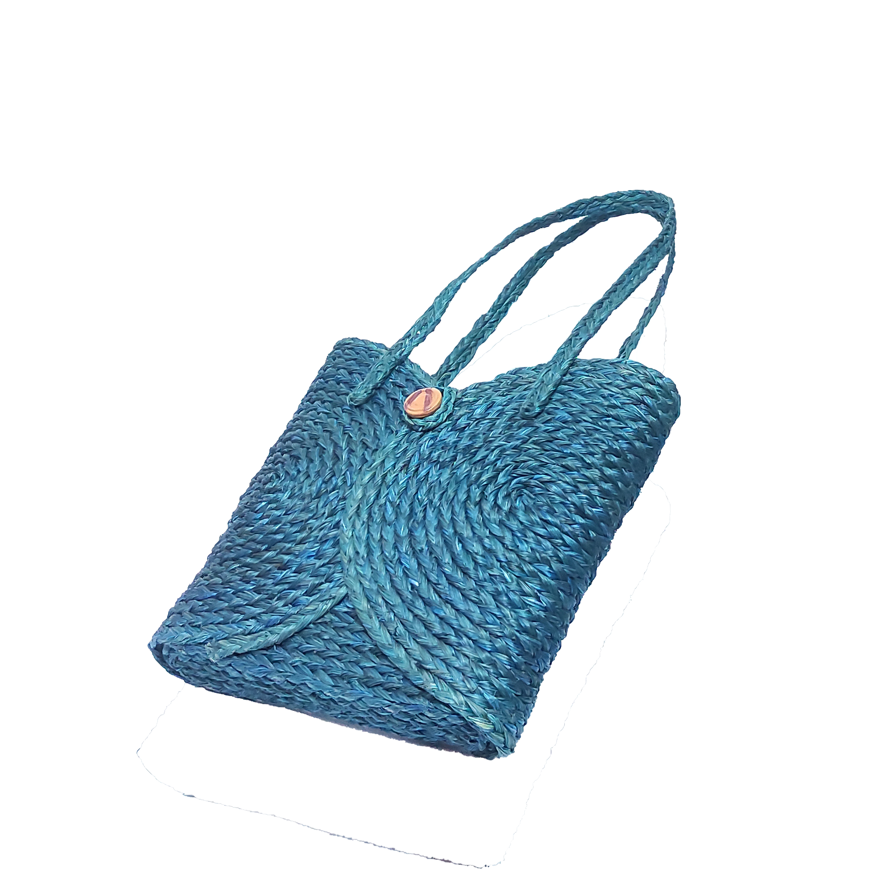 Wicker Handwoven Shopping Bag - 12x12x1.5 Inches | Eco-friendly, Durable Design, Handmade, Natural Grass Color