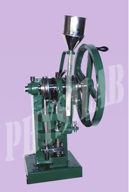 Hand Operated Tablet Machine - Stainless Steel Hopper, 10 kg Weight, 6.9-12mm Punch Size | Automatic Compression & Ejection, Heavy Duty Design