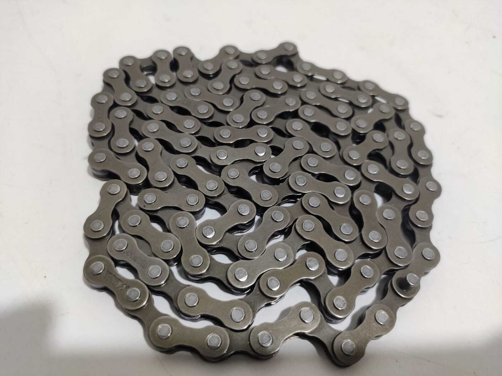 Bicycle Chain Single Speed 114 Links - Half-gold, Dark Blue/brown Color Options, 1/2 X 1/8 Pin Length, 840-860kgf Tensile Strength | For Bmx, Tricycles, Single Speed Bikes