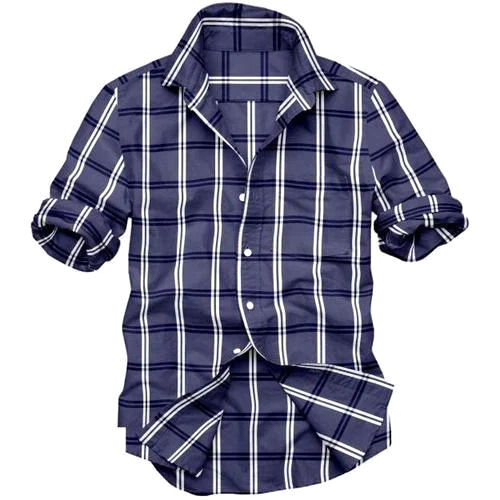 Men Full Sleeves Stripes Shirt - 100% Cotton, Traditional Fit, Various Colors & Sizes | Shrinkage Resistant, Tear Strength & Machine Washable