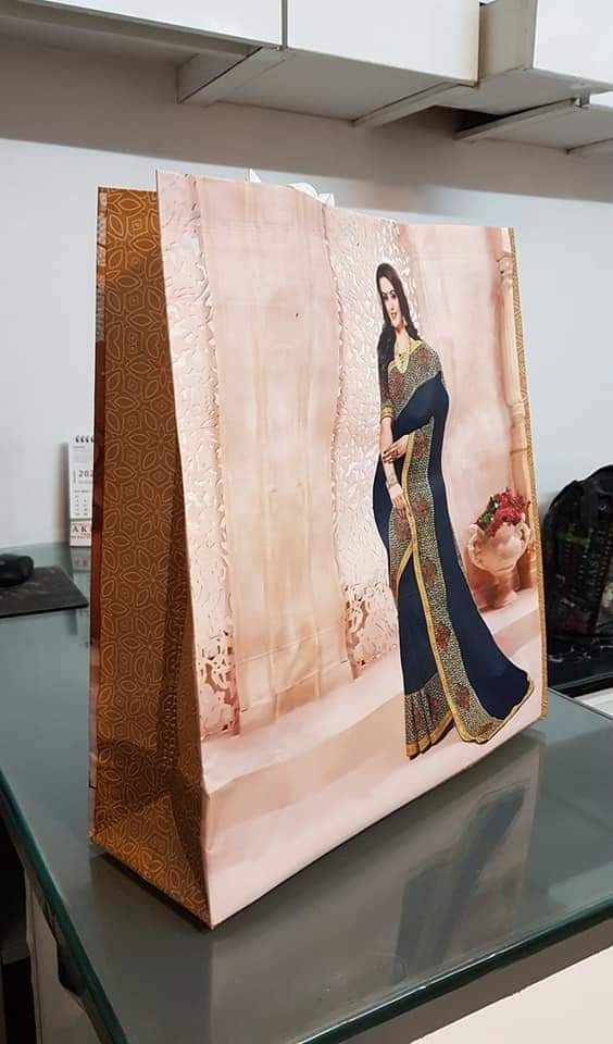 Roto Printed Non Woven Bag - Customized Size, With Handle For Apparel, Roto Printed Design, Durable Shopping Bag For Everyday Use