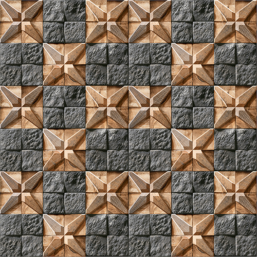ASTRA-005 - Ceramic Mosaic Tiles | High Depth Elevation, Matt Finish, Acid-Resistant, Antibacterial, Available in Browns, Tans, Grays