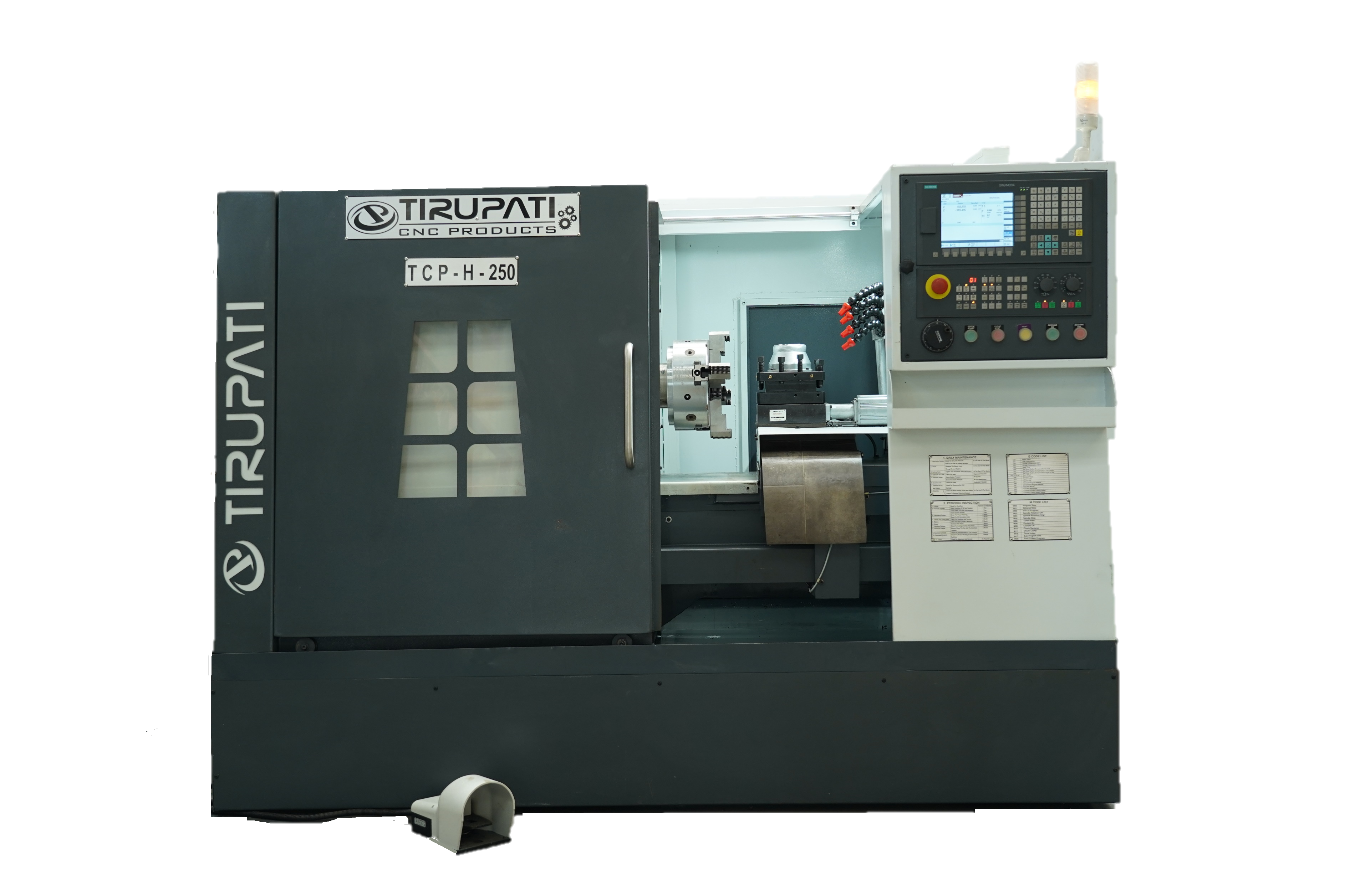 Cnc Lathe Machine - Tcp H-250l-650 - Color: Gray