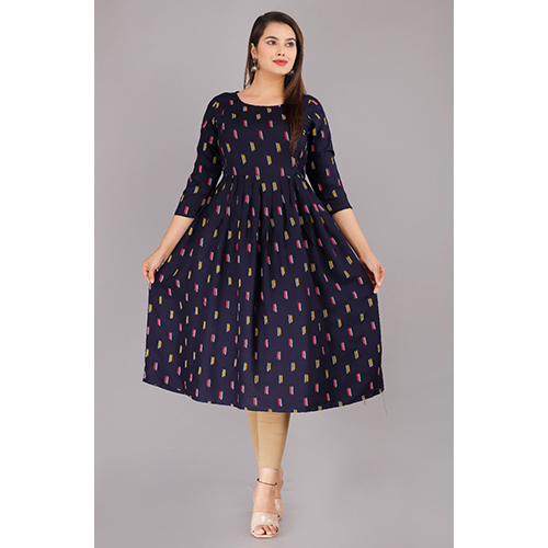 Ladies Maternity Blue Kurti - Cotton, Customizable Size, Available in Various Colors | Lightweight, Breathable, Machine Washable Daily Wear