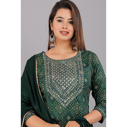 Ladies Designer Suit - Cotton Fabric, Customized Fit, Various Color Options | Washable, Unique Printed Pattern For Everyday Elegance