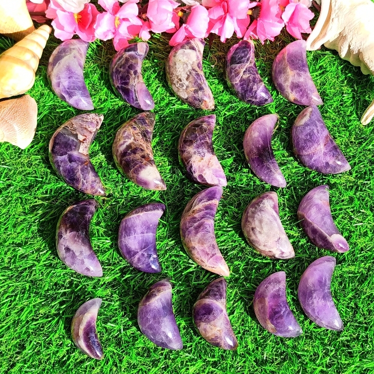 Chevron Amethyst Crescent Moons Grade: Top