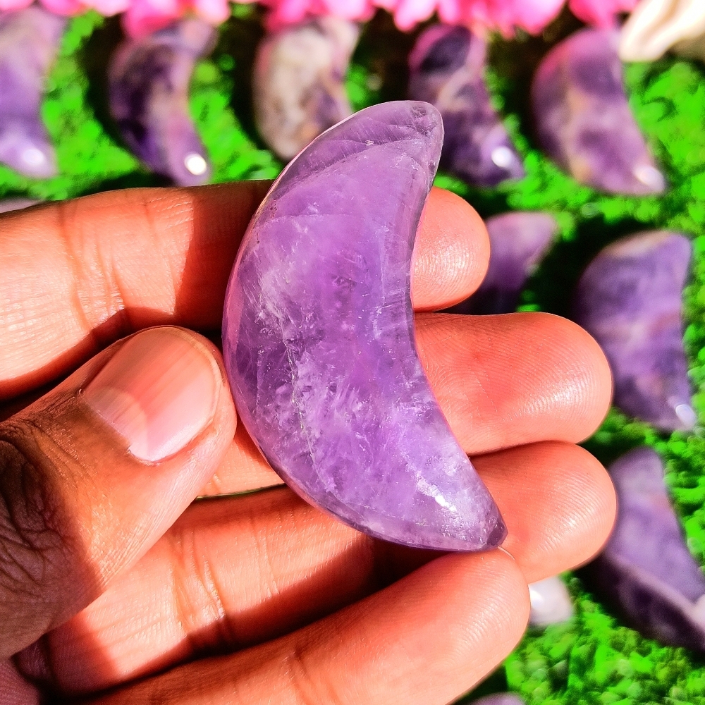 Chevron Amethyst Crescent Moons Grade: Top