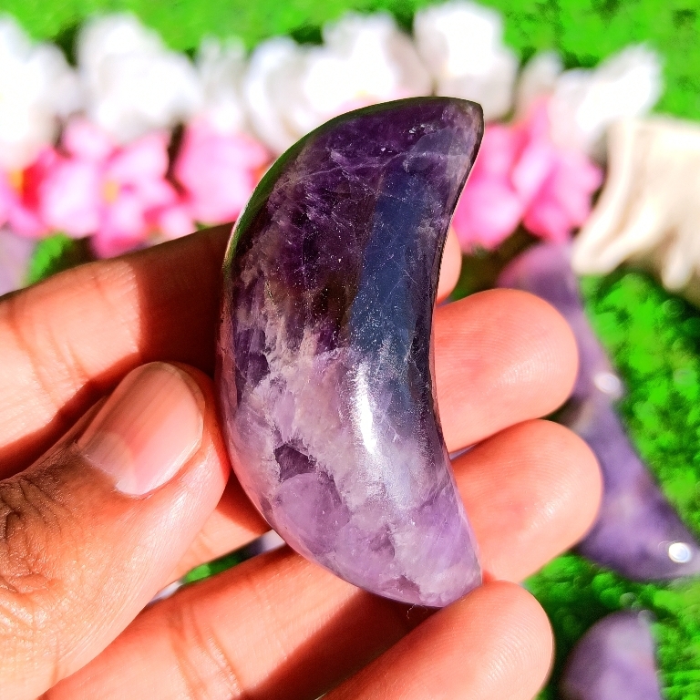Chevron Amethyst Crescent Moons Grade: Top