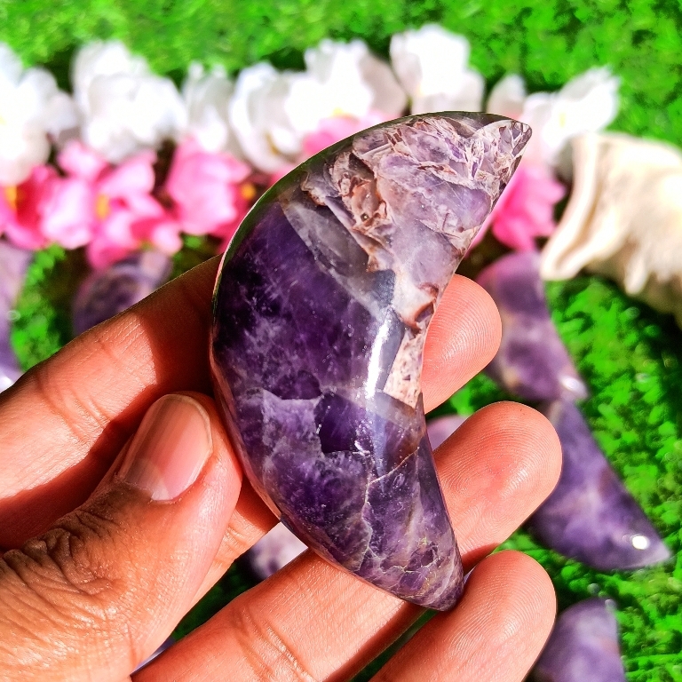 Chevron Amethyst Crescent Moons Grade: Top