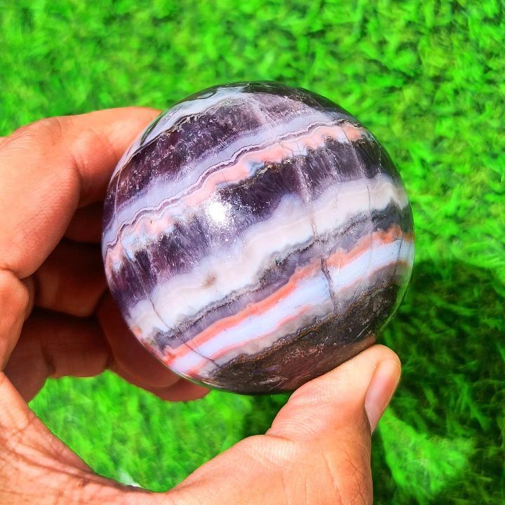 Amethyst Lace Agate Sphere Grade: Top